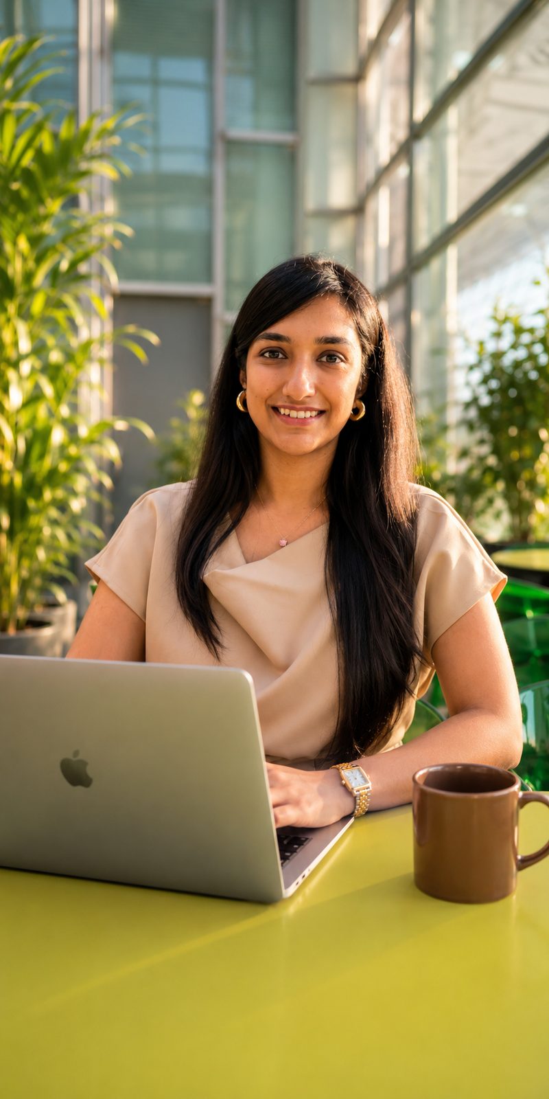 Priyanka Agarwal working at a laptop