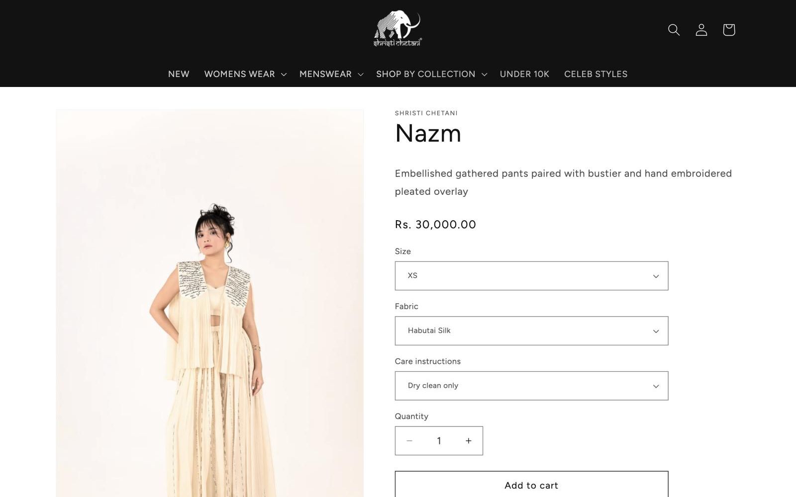 Shristi Chetani product page